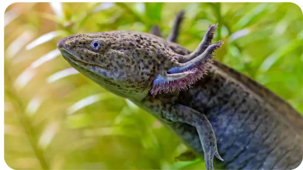 an axolotl is swimming in the water