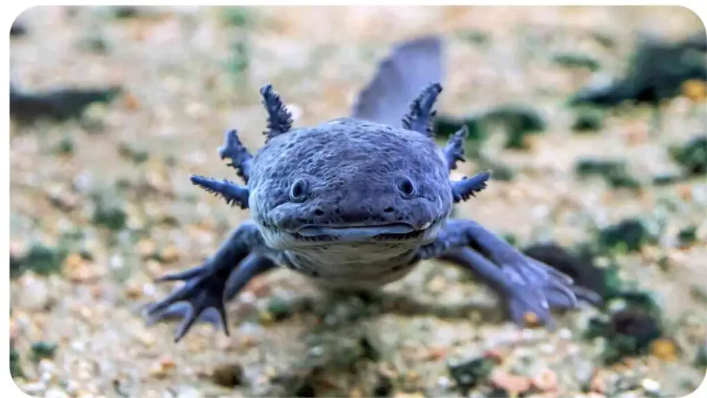 an axolotl is swimming in the water