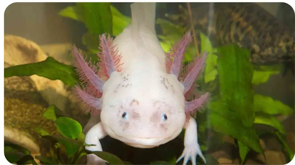 an axolotl fish in an aquarium