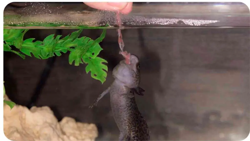 a person is holding a fish in an aquarium